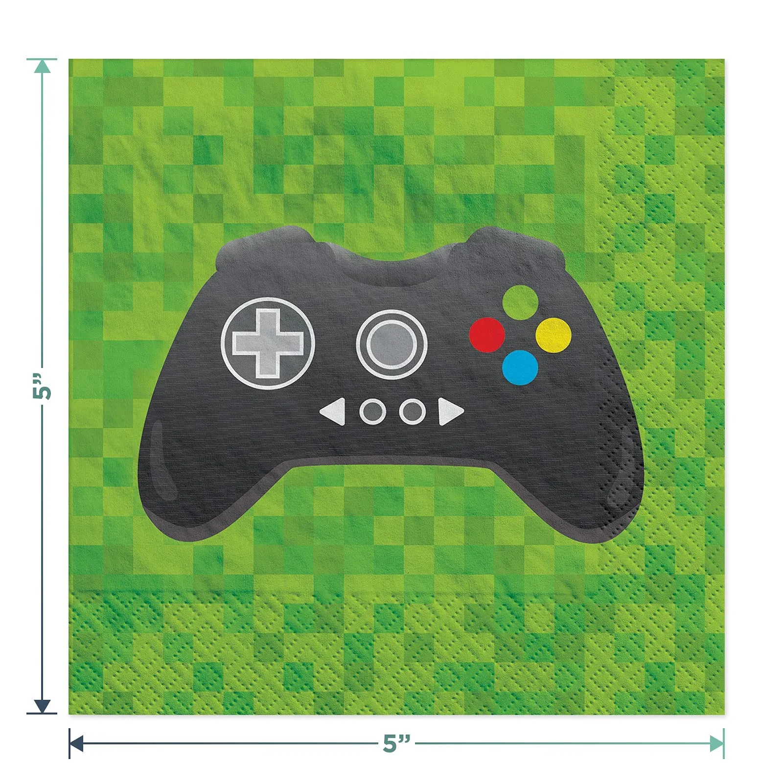 Video Game Party Level Up Gamer Paper Dessert Plates, Napkins, Cups, Table Cover, and Balloons (Serves 16)